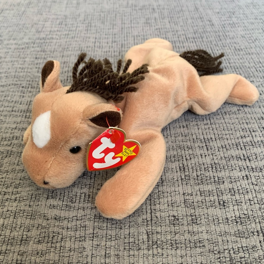 Derby the Horse Beanie Baby with Coarse Mane and Star TY Tag